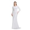 Women's Backless Lace Bridal Wedding Dresses with Long Sleeves PWD100
