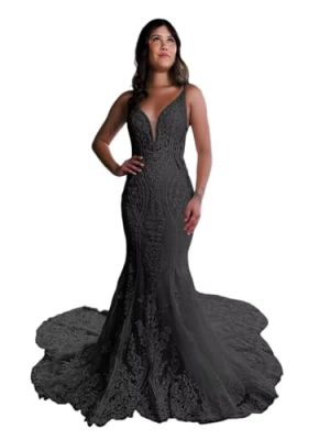 Women's V Neck Lace Applique Spaghetti Strap Wedding Dresses for Bride 2025 Beach Boho Bridal Gowns PU083