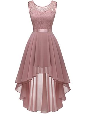 Homecoming Cocktail Formal Dresses 2025 Wedding Guest Party Prom Sleeveless Lace High Low Dress