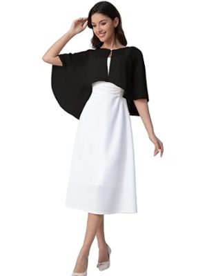 Women's Chiffon Shawl Wraps Shrug for Evening Dress Wedding Cape Cover Up 1920s Shawl