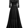 Women's Elegant Floral Lace Ruffle Bridesmaid Maxi Dress