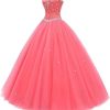 Women's Sweetheart Ball Gown Tulle Quinceanera Dresses Prom Dress