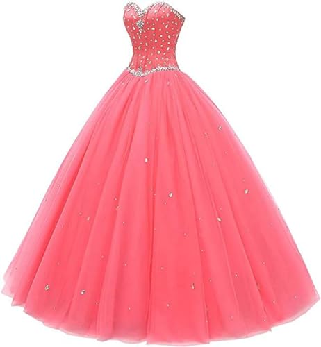 Women's Sweetheart Ball Gown Tulle Quinceanera Dresses Prom Dress