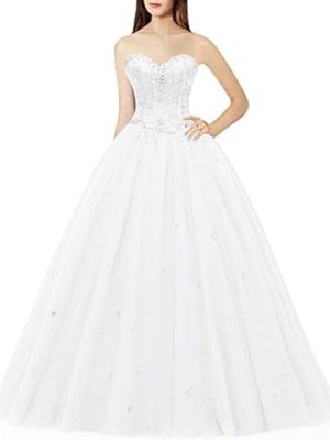 Women's Sweetheart Ball Gown Tulle Quinceanera Dresses Prom Dress