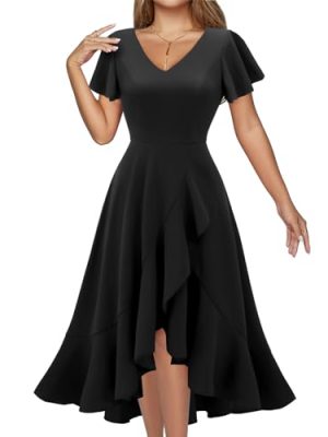 Women's Cocktail Dresses, Formal Wedding Guest High Low Vintage Party Evening Prom Halloween Dress 2025