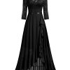 Women's Elegant Floral Lace Ruffle Bridesmaid Maxi Dress