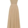 Women's V Neck Sleeveless Lace Bridesmaid Dress Wedding Party Gown