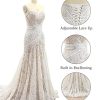 Women's Bohemian Wedding Dresses Sweetheart Mermaid Lace Bridal Gown