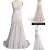 Women's Bohemian Wedding Dresses Sweetheart Mermaid Lace Bridal Gown