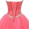 Women's Sweetheart Ball Gown Tulle Quinceanera Dresses Prom Dress