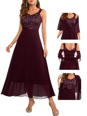 Formal Wedding Guest Sequin Mother of The Bride Dress Evening Dresses
