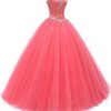 Women's Sweetheart Ball Gown Tulle Quinceanera Dresses Prom Dress