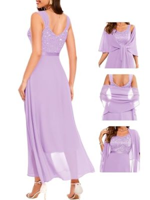 Formal Wedding Guest Sequin Mother of The Bride Dress Evening Dresses