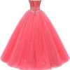 Women's Sweetheart Ball Gown Tulle Quinceanera Dresses Prom Dress