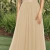 Women's V Neck Sleeveless Lace Bridesmaid Dress Wedding Party Gown