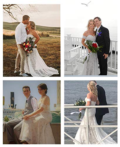 Women's Bohemian Wedding Dresses Sweetheart Mermaid Lace Bridal Gown
